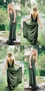 Boho Olive Green V Neck Long Bridesmaid Dresses Lp667 Lovepromdresses Onli Bridesmaid Dresses Boho Simple Bridesmaid Dresses Olive Green Bridesmaid Dresses