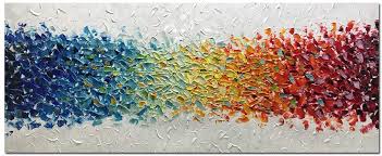 So check out our wide selection of large living room art, to make your space truly unique, stunning and interesting. Amazon Com Amei Art Paintings 24x60inch 100 Hand Painted Colorful Abstract Oil Paintings Modern Oversized Stretched Framed Contemporary Canvas Artwork Textured Palette Knife Paintings For Living Room Paintings