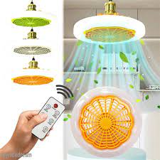 Ventilador De Techo De 30w Con Lámpara De Iluminación E27 Base Convertidora Y Mando A Distancia Para El Hogar De Vida Silencioso Con Luz Led | Tienda Colombia