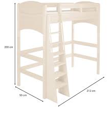 Steens for kids kinderbett, hochbett, inkl. Biokinder Set Noah Hochbett 160 Cm Kiefer Weiss Lasiert