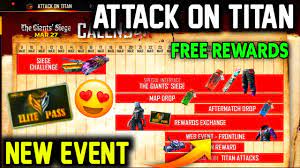 The new event is similar to the old crossover event with one these will be available in male and female variants. Attack On Titan Free Fire Attack On Titan Calendar Free Fire New Event Ff New Event New Event Youtube