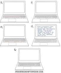How To Draw A Computer Laptop Using One Point Perspective In Easy Steps Tutorial How To Draw Step By Step Drawing Tutorials How To Draw Steps One Point Perspective Point Perspective