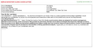Examples of inventory letter / sample inventory sheet | sample inventory sheets. Inventory Clerk Cover Letter