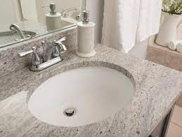 The sink itself must be three inches in width smaller than the cabinet that is being installed, while the granite needs a minimum border of three inches of width around the entirety of the sink. Bathroom Granite Countertop Costs Hgtv