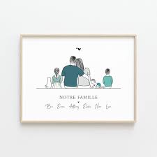 Affiche Portrait de Famille Personnalisable : Créez Votre Œuvre Unique en 3  Étapes - Jusqu'à la lune...
