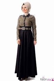tozlu siyah kemerli tesettur elbise modelleri kadinlive com fashion hijab fashion dresses