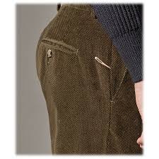 Here we have an extensive selection of corduroy and needlecord fabrics on offer. Cruna Raval Trousers In Corduroy 613 Moss Green Handmade In Italy Luxury High Quality Pants Avvenice