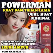 Jual POWERMAN BPOM OBAT KUAT PENUNJANG PEFORMA STAMINA PRIA TERBAIK PALING  AMPUH 100% original (BPOM & HALAL) PRIVASI AMAN