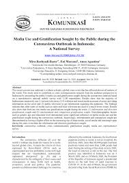 Posted by ebisnis at 7:45 pm. Pdf Public S Media Use And Gratification Sought During Corona Virus Outbreak In Indonesia A National Survey