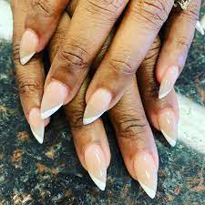 Half French French Tip French Nails
