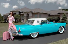 Image result for Thunderbird Blue 1955 Thunderbird