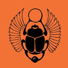 Colored pottery and scarab beetle. Egypt Scarabs Were Popular Amulets In Ancient Egypt According To Ancient Egyptian Myths The Sun Ra Rolls Across The Sky Art Egyptian Art Egyptian Scarab