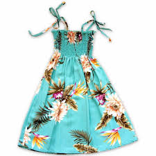 Mountain Green Sunkiss Hawaiian Girl Dress Girls Hawaiian Dress Hawaiian Dress Hawaiian Print Dress