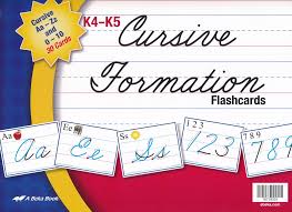 Abeka K4 K5 Cursive Formation Flashcards 26 Cards