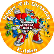 Transformers Rescue Bots Cake Topper Round Personalised Edible Cake Topper 3 50 Picclick Uk Optimus prime has stationed them on the island of griffin rock off the east coast of america, where they have teamed up with a human family as partners. transformers rescue bots cake topper