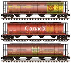 Covered Hopper Car Set In Livery Of The Canadian Government Canadian National Railway Model Trains Canadian Pacific Railway