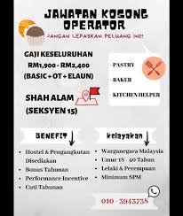 Perlulah alert dengan tarikh tutup jawatan yang anda hendak mohon supaya. Anda Sedang Mencari Kerja Terdapat Jawatan Kosong Operator Di Shah Alam Seksyen 15 Diperlukan Dengan Segera Jom Rebut Peluang Kerja Ini Dengan Tekan Links Di Bawah Ini Untuk Pertanyaan Lanjut Mengenai Kerja