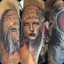 lady with headband by Hannah Wolf: TattooNOW