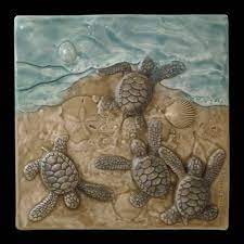 Home Decor Animal Art Art Tile Baby Sea By Medicinebluffstudio Tile Art Ceramic Wall Art Sea Turtle