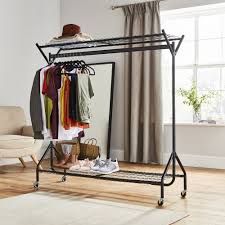 Using the click&connect system, mounting the rail system is fast and easy. Storage Solutions Heavy Duty Hanging Clothes Garment Rail With Shoe Rack Shelf And Hat Stand Uk Home Furniture Diy
