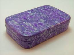 Shades Of Purple Mokume Gane Polymer Clay Covered Tin Etsy Covered Tins Mokume Gane Clay