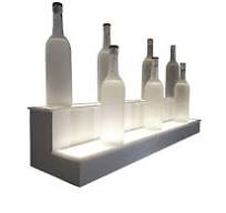 60" Lighted Bar Shelf Bottle Glorifier 2 Step White Finish