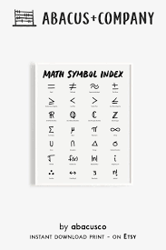 Math Symbol Index Poster For Classrooms Teachers Instant Etsy Secondary Math Classroom Math Classroom Posters Math Classroom