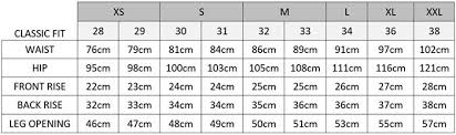 Calvin Klein Underwear Size Chart