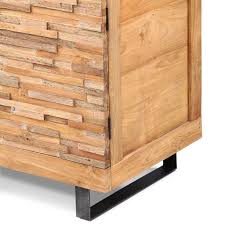 Vidaxl ensemble meuble sous vasque et miroir en bois massif recyclé maison. Meuble Salle De Bain En Bois Massif De Teck Et Metal Klubo Kha Home Design