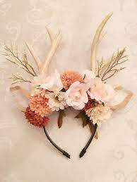 Diy Halloween Deer Costume Floral Antlers Diy Antlers Bambi Costume Halloween Head Piece Bambi Costume Deer Halloween Costumes Deer Costume