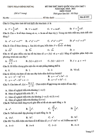 Đề toán thi tốt nghiệp thpt 2021: Ä'á» Thi Thá»­ Toan Thpt Quá»'c Gia 2021 Láº§n 1 TrÆ°á»ng Thpt Phan Ä'inh Phung Ha Ná»™i Toanmath Com
