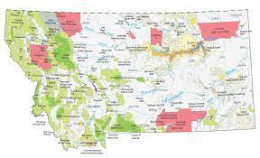 Montana Map With Cities And Rivers Montana State Map Places And Landmarks Gis Geography