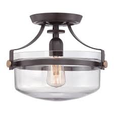 Available in a selection on finishes and styles, receive flat rate shipping australia wide for just $14.95. Vintage Industrial Semi Flush Ceiling Light In Bronze With Clear Glass
