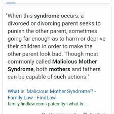 Some cases have resulted in situations tied to what was often called malicious mother syndrome but is now referred to as malicious parent syndrome. this syndrome was first theorized by the psychologist ira turkat to describe a pattern of abnormal behavior during divorce. D A M M Dads Against Malicious Mothers Home Facebook