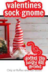Valentines Dollar Tree Gnome In 2021 Dollar Tree Gnomes Fluffy Socks