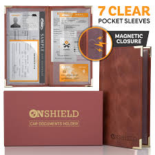 Maybe you would like to learn more about one of these? Onshield Car Insurance And Registration Holder Brown Pu Leather Vehicle Registration And Insurance Holder Insurance Card Holder With Magnetic Closure Wallet Walmart Com Walmart Com
