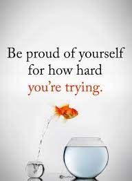 Quotes Be Proud Of Yourself For How Hard You Re Trying Try Quotes Words Be Yourself Quotes