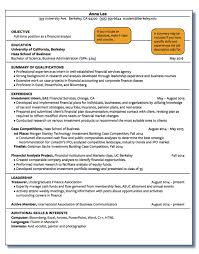 Example Of Undergraduate Financial Analyst Examples Resume Cv Financial Analyst Job Resume Samples Financial