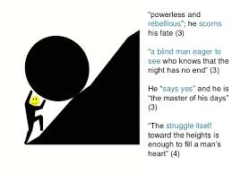 That only the 'lucid' recognition of the absurdity of existence liberates us from belief in another but in the end camus is more positive than either kierkegaard and sartre. Sparknotes The Myth Of Sisyphus Summary