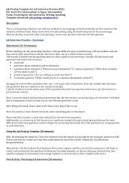 Job Posting Template For Job Interview Practice