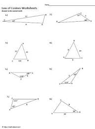 Sin And Cosine Worksheets Law Of Cosines Trigonometry Worksheets Worksheets