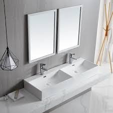Open sink cabinet with 1 drawer 32 1/4x18 7/8x29 7/8 $ 219. Eridanus 48 Double Basin Bathroom Vessel Trough Sink Vanity Overstock 32409077