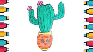 Draw a cactus tree very easily. How To Draw Cactus Cute Cactus In A Pot Drawing And Coloring For Kids Youtube