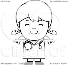 Browse the popular clipart of monkey black and white and get monkey clipart black and white for your personal use. Cartoon Clipart Of A Black And White Happy Doctor Or Veterinarian Girl Vector Outlined Coloring Page By Cory Thoman 1141212