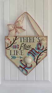 Baseball Decor There S No Place Like Home Etsy Crafts Baseball Wreaths Baseball Decor