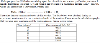 Measures volume of oxygen produced. Hydrogen Peroxide H202 Is An Oxidizing Agent That Chegg Com