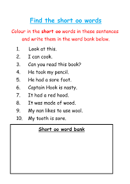 A colorful, animated music video to learn how to pronounce the oo/oo sounds.copyright©. Find And Colour The Short Oo Words Teaching Resources