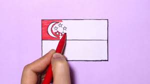 The singapore flag as we now know it was unveiled on 3 december 1959, a mere two months after work first started. How To Draw Singapore Flag Draw Singapore Flag Youtube