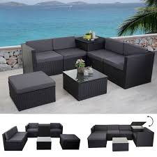 Gartenbox modern aus stahlab 529 €. Poly Rattan Garnitur Hwc D21 Balkon Garten Lounge Set Sofa Sitzgruppe Box Staufach