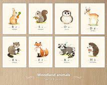 Popular Items For Deer Painting On Etsy Woodland Animal Nursery Woodland Animal Prints Woodland Animal Wall Art